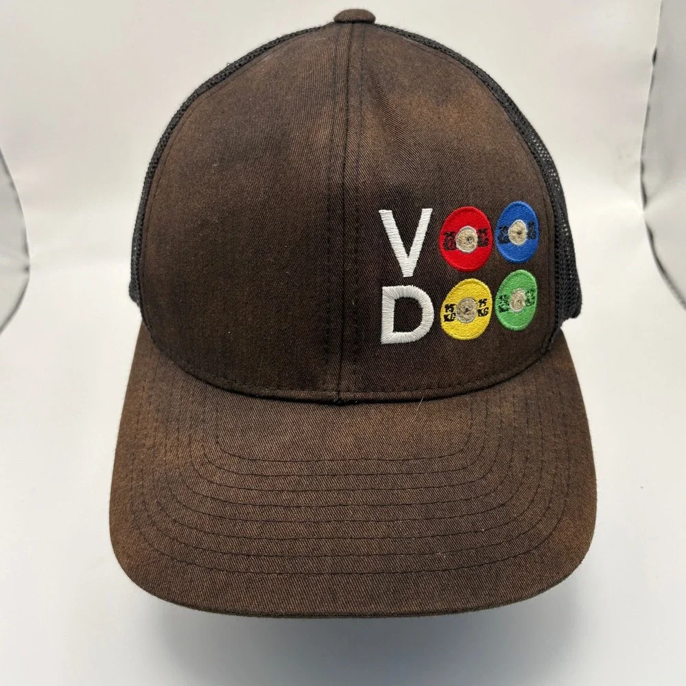 Voodoo Pacific Headwear Brown Mesh Trucker Cap Pro Model‎ VOD Records Graphic